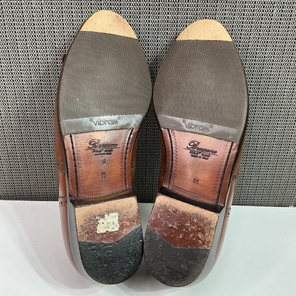 Cole Haan Men's Bragano Made in Italy Brown Leather Shoes Size 9M - Picture 7 of 8
